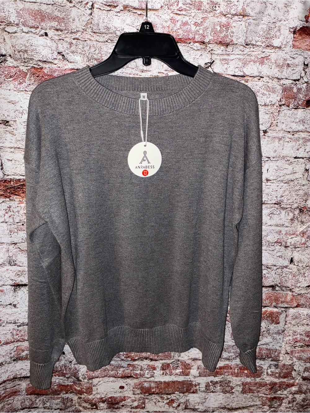 Anabess Women's Gray Turtleneck-Style Sweater